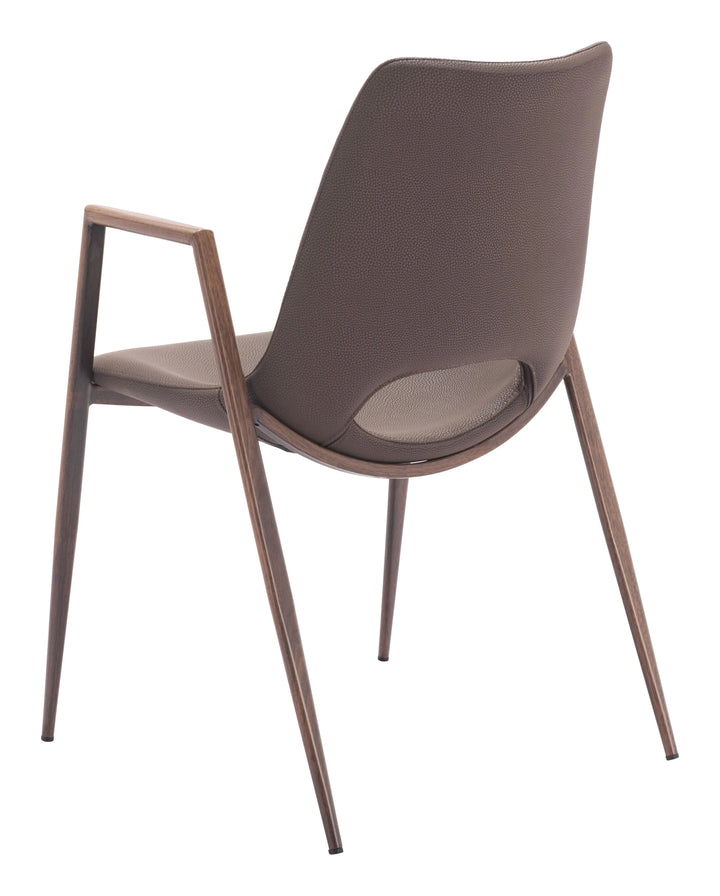 Desi Dining Chair Brown & Walnut