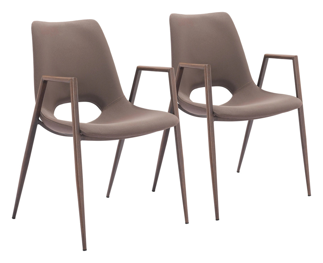 Desi Dining Chair Brown & Walnut