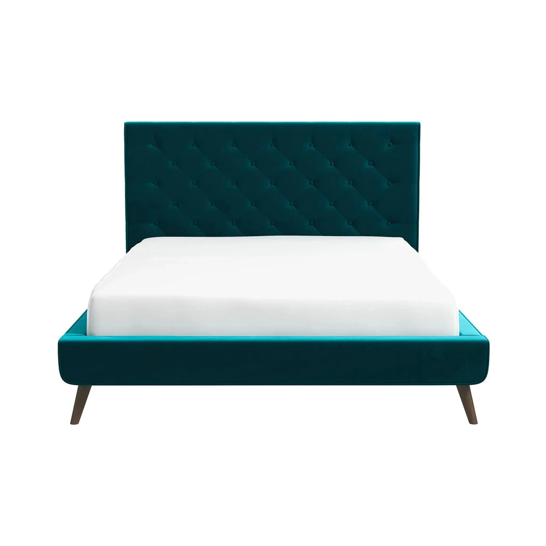 Dillon Teal Velvet Platform Bed