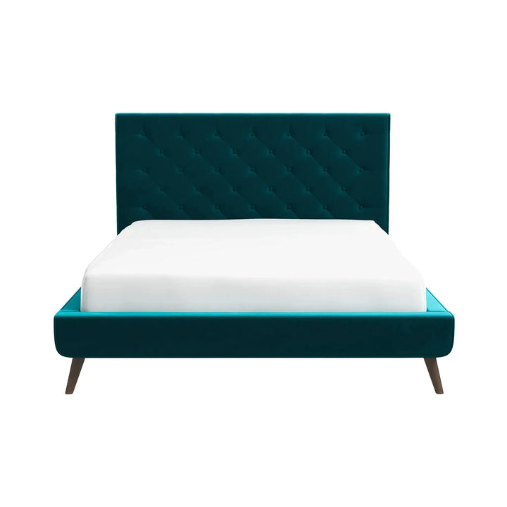 Dillon Teal Velvet Platform Bed