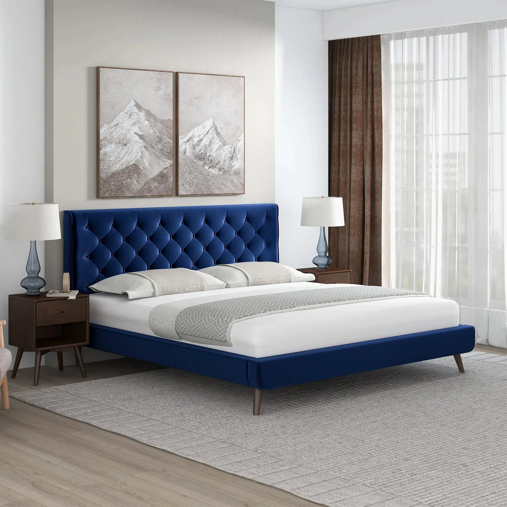 Dillon Velvet Platform Bed