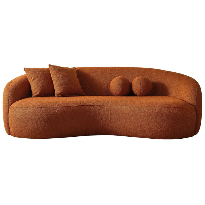 Drake Japandi Style Curvy Boucle Sofa Orange