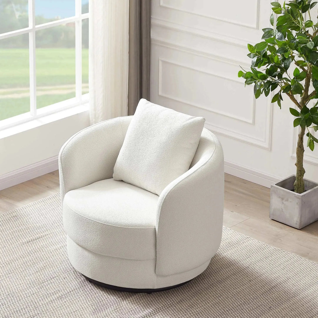 Dylan Boucle Lounge Chair Cream