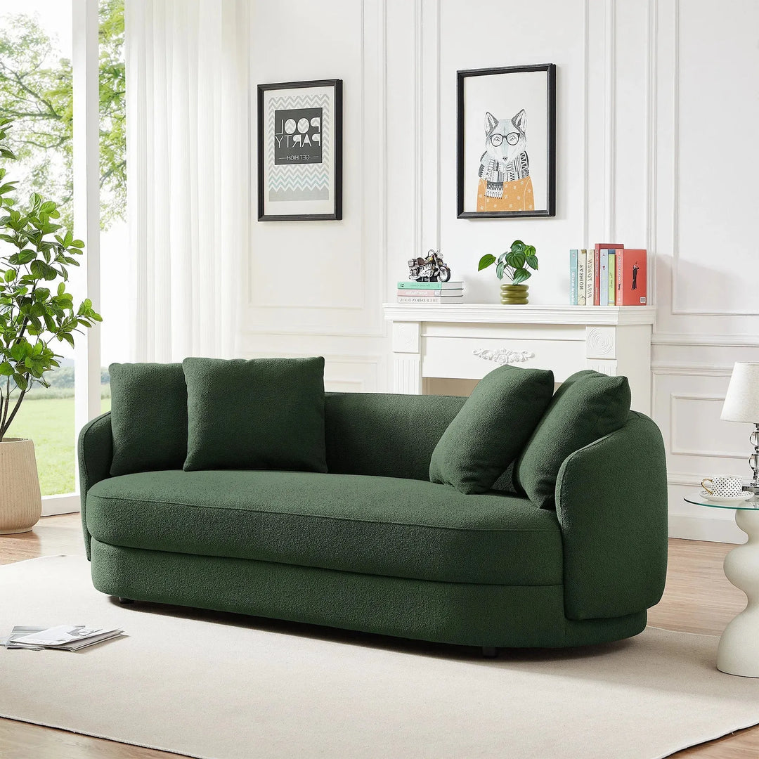 Dylan Modern French Boucle Sofa Green
