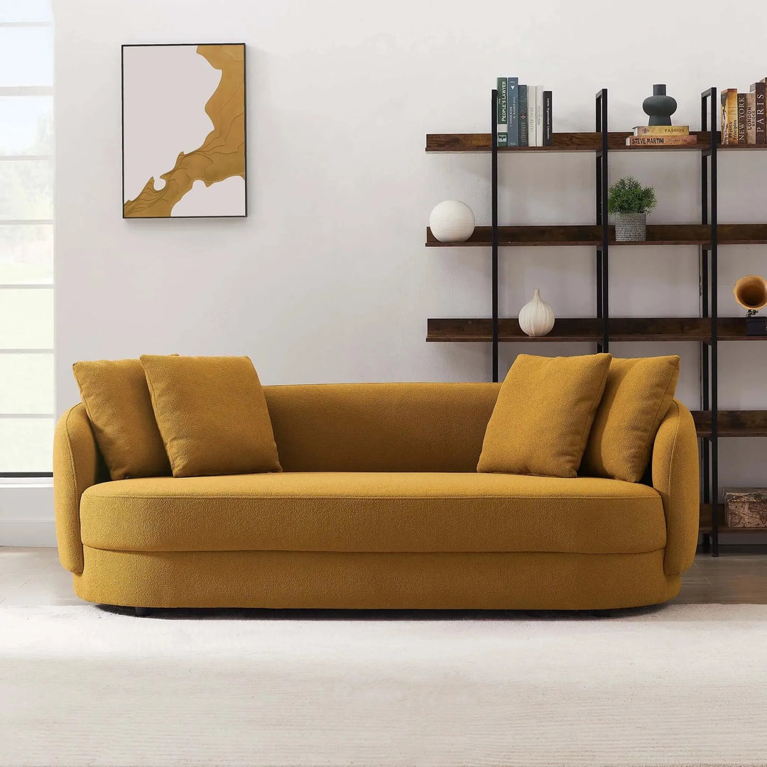 Dylan Modern French Boucle Sofa Yellow