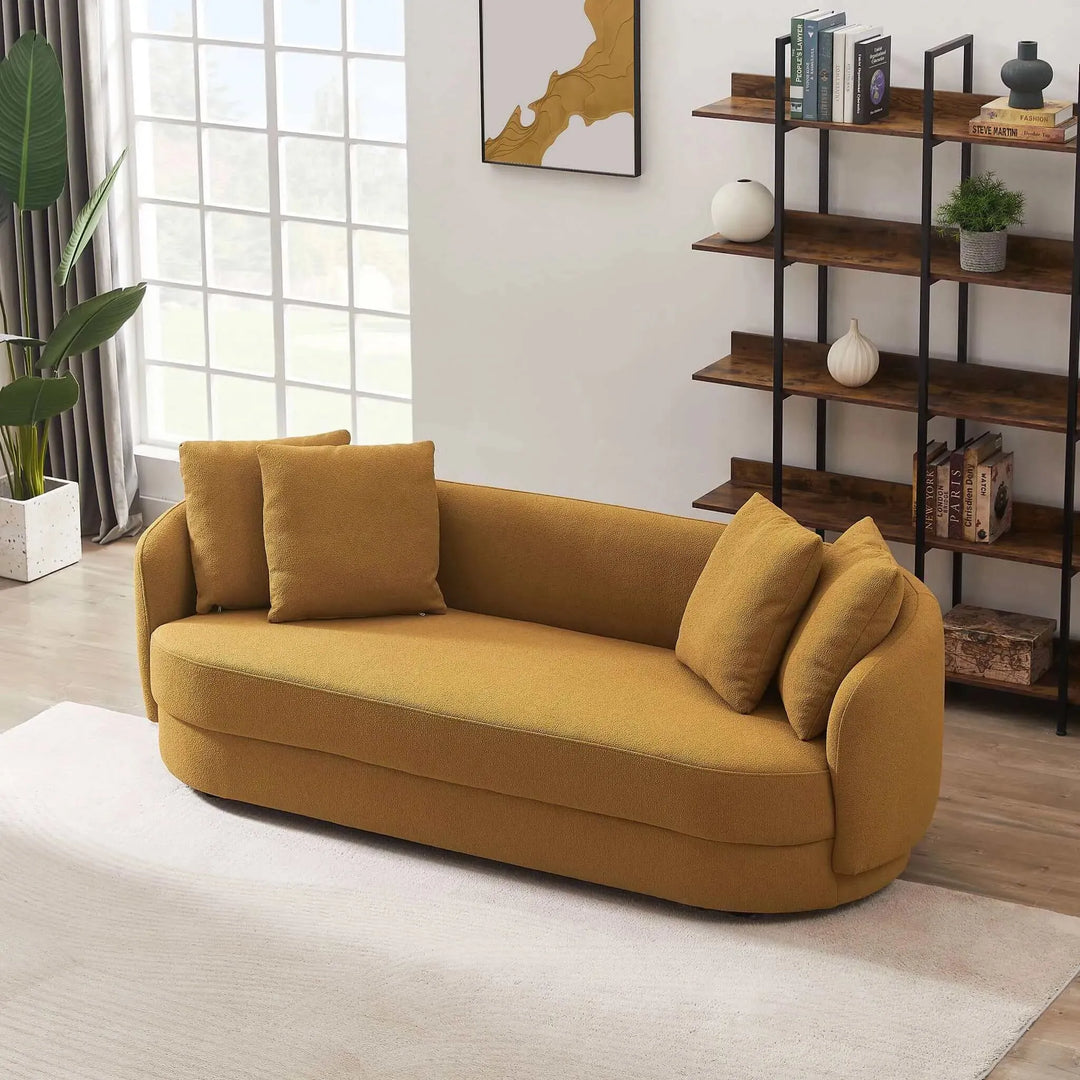 Dylan Modern French Boucle Sofa Yellow