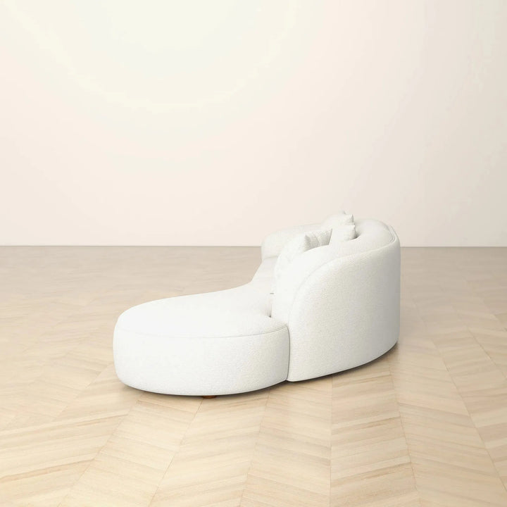 Elijah Japandi Style Curvy Sectional Sofa Ivory