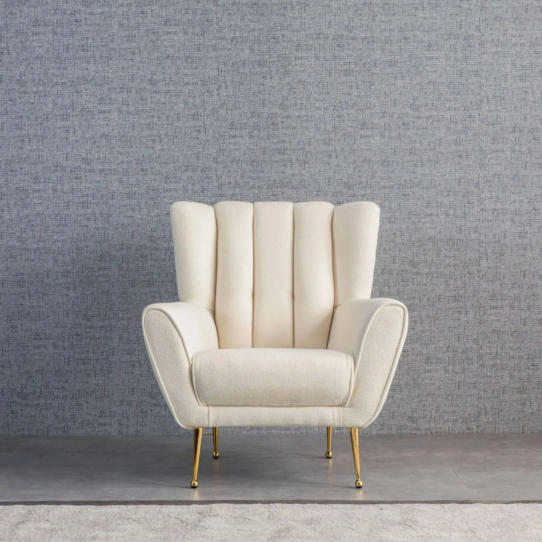 Gianna Tufted French Boucle Armchair Cream