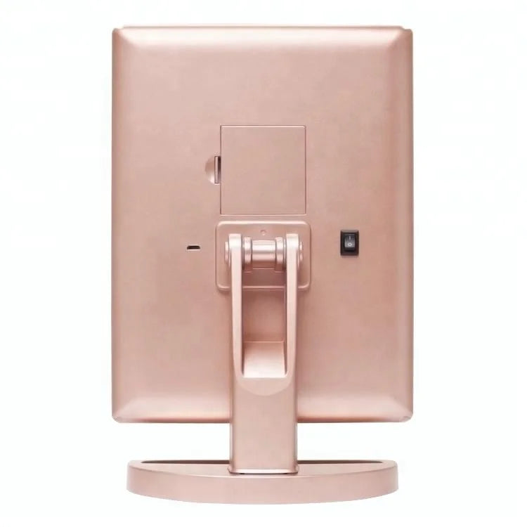 Touch Screen Trifold 22 LED Lighted Vanity Makeup Mirror with 1x/2x/3x Magnification USB Charging 180 Degree Adjustable Stand