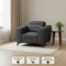 41" Dark Gray Italian Leather Power Recliner Chair