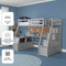 Twin Size Gray Finish Pine Wood Loft Bed