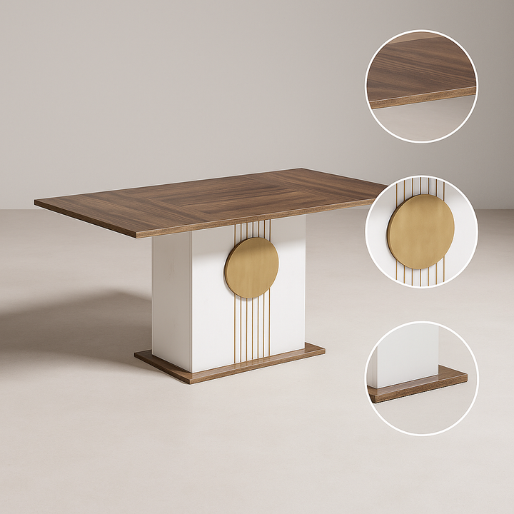 Rectangle Dining Table – Modern Wooden Kitchen Table for 6 People | Farmhouse Dining Furniture | Trufairs