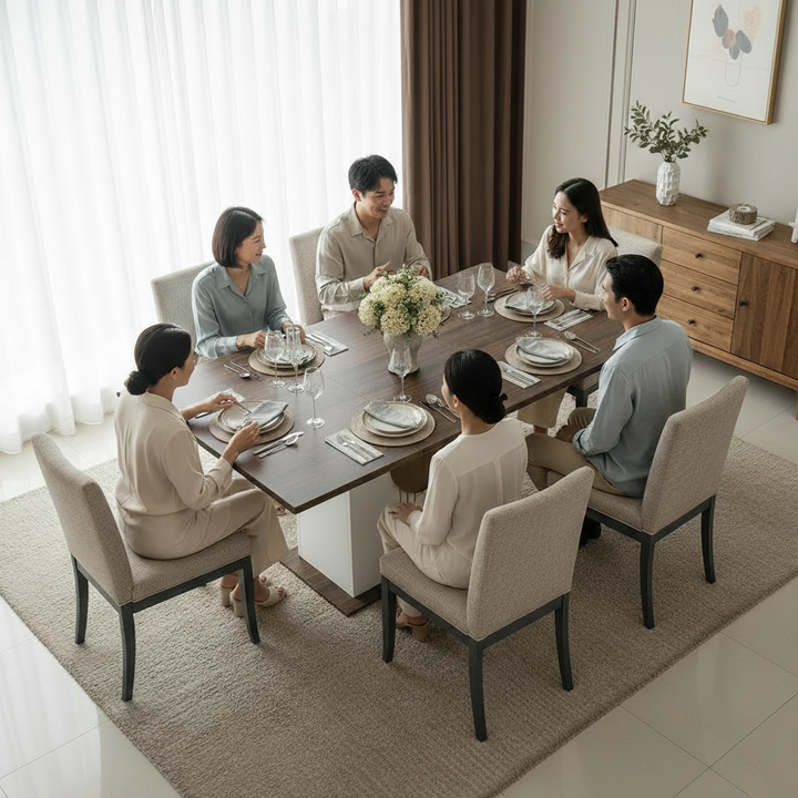 Rectangle Dining Table – Modern Wooden Kitchen Table for 6 People | Farmhouse Dining Furniture | Trufairs