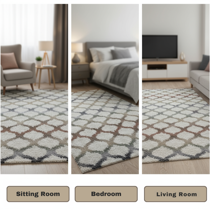 Granada Rayann Area Rug – Ivory, Rust, Beige, Green, Gray & Gold Accents for Elegant Interiors, Charcoal Finish | Polypropylene Decorative Rug | Trufairs