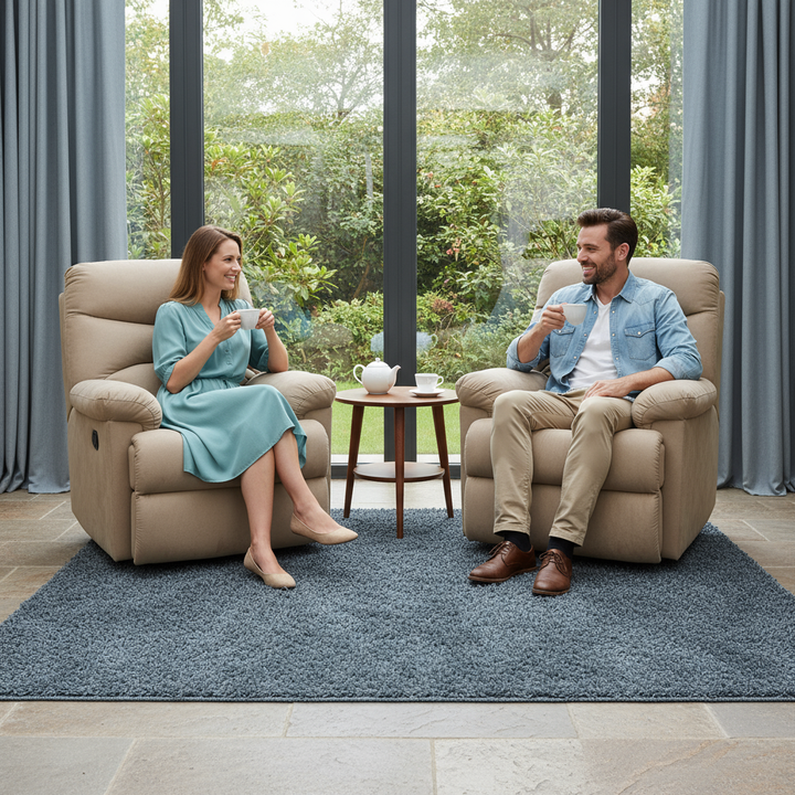 35" Beige Microfiber Recliner