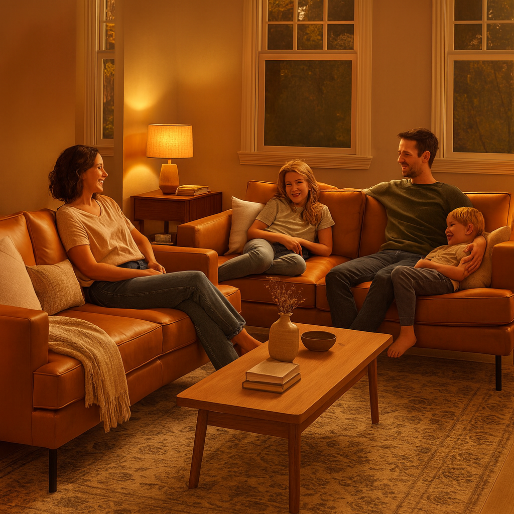 Decade Sofa Brown – Durable Vinyl & Steel Frame | Modern Stylish Seating | Trufair