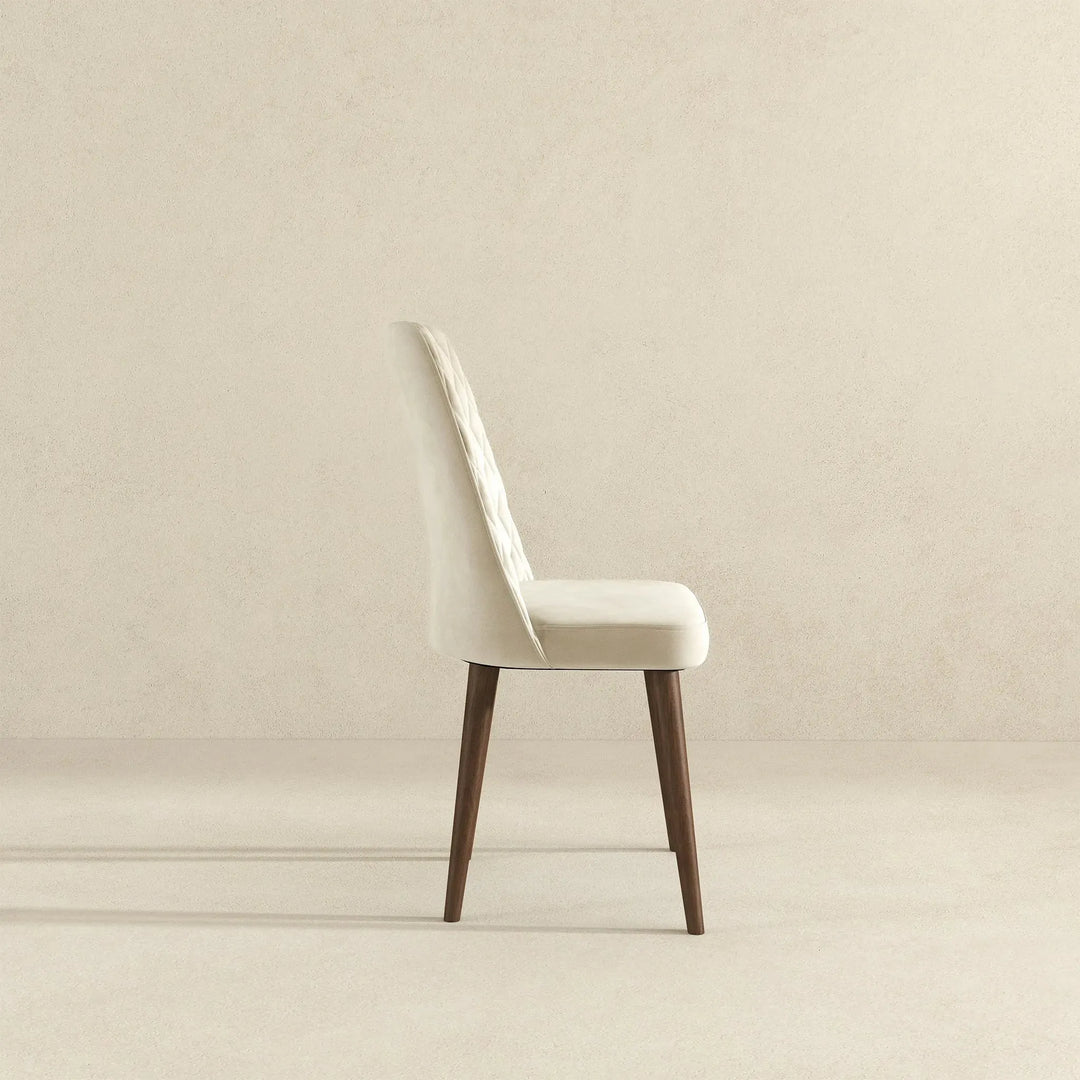 Katie Beige Velvet Dining Chair (Set Of 2)
