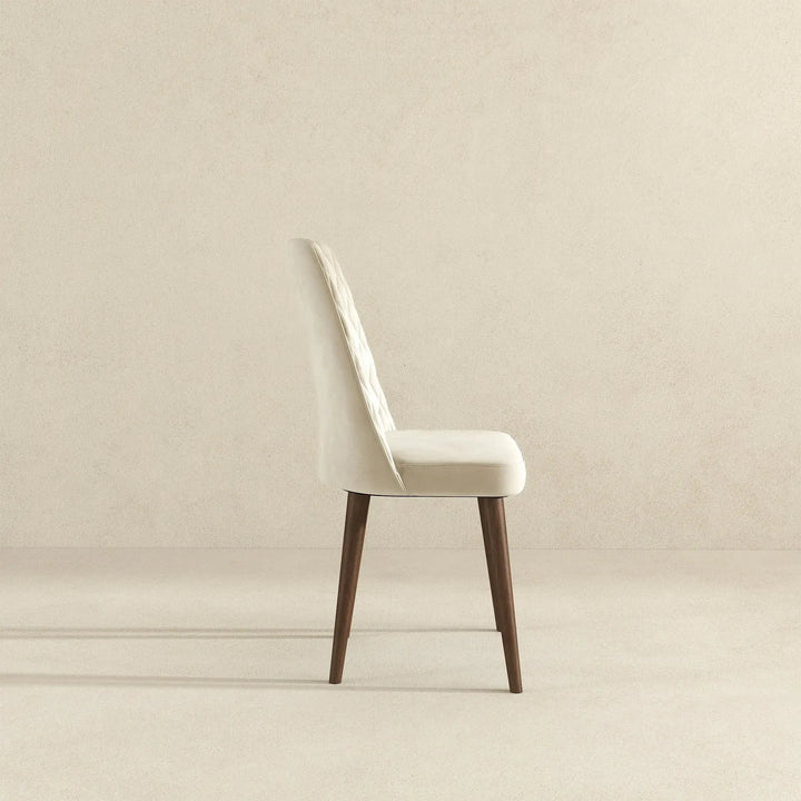 Katie Beige Velvet Dining Chair (Set Of 2)