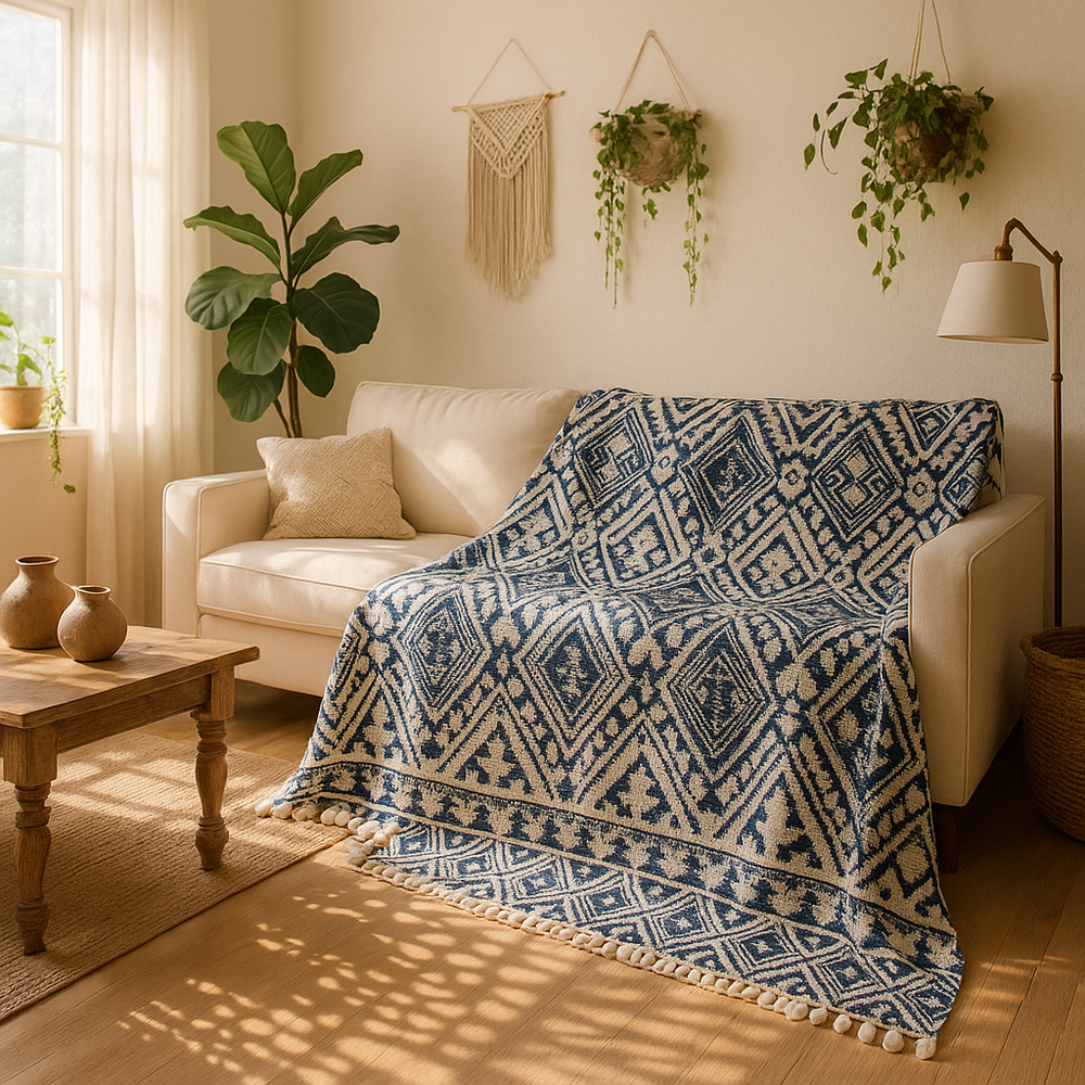 Kitchen Window Curtains Blue