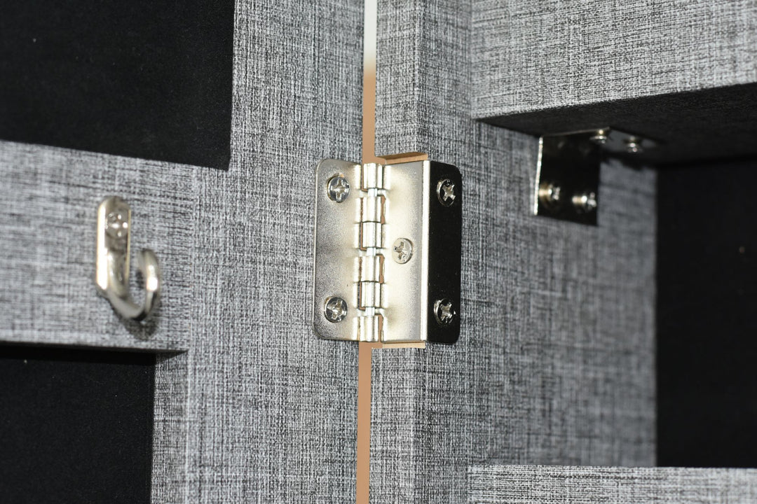 LED-Illuminated Mirror Jewelry Cabinet