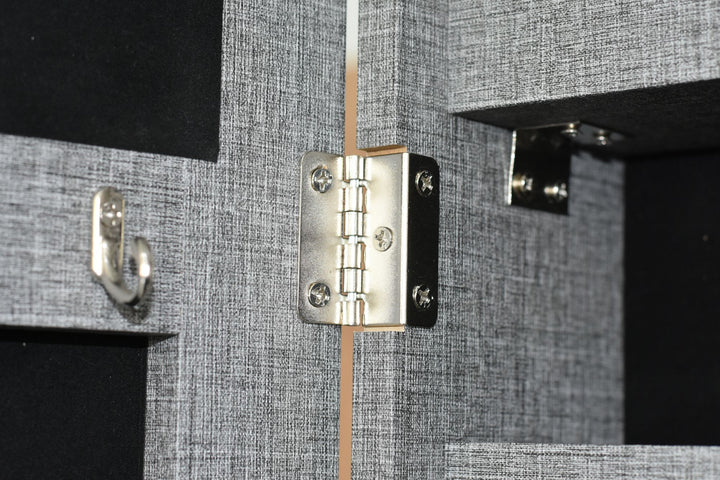 LED-Illuminated Mirror Jewelry Cabinet