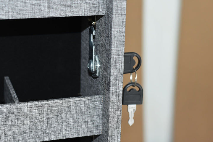 LED-Illuminated Mirror Jewelry Cabinet