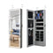 Elegant LED-Illuminated Mirror Jewelry Organizer: Versatile Wall & Door Mount Storage Cabinet