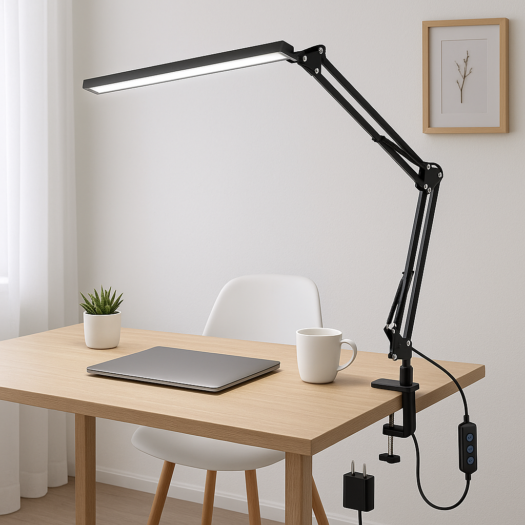FlexiBright LED Clamp Desk Lamp – Ultra-Adjustable Swing Arm – Trufairs