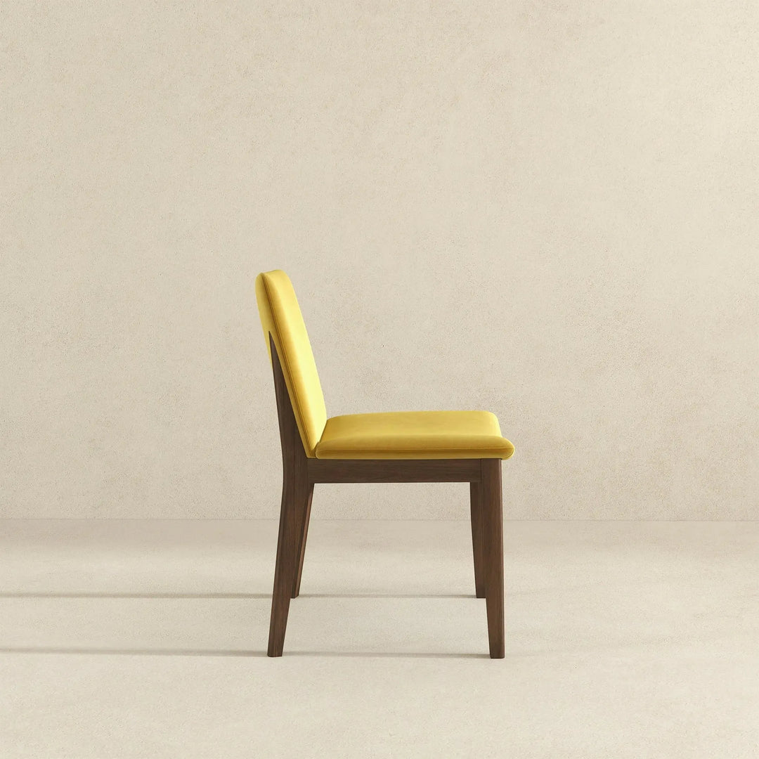 Laura Gold Velvet Solid Wood Dining Chair