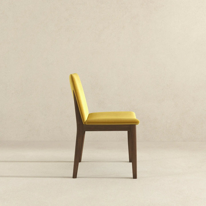 Laura Gold Velvet Solid Wood Dining Chair
