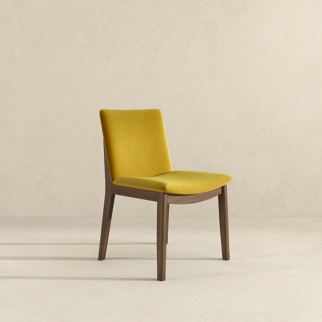 Laura Gold Velvet Solid Wood Dining Chair