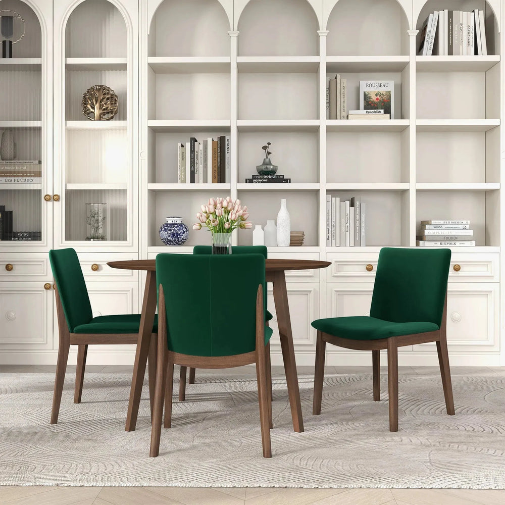 Laura Green Velvet Solid Wood Dining Chair