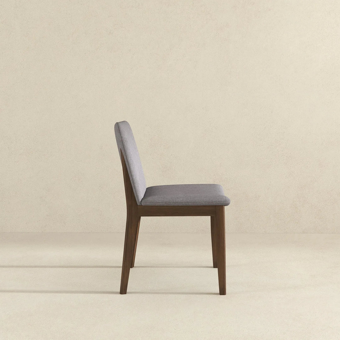 Laura Light Grey Linen Solid Wood Dining Chair