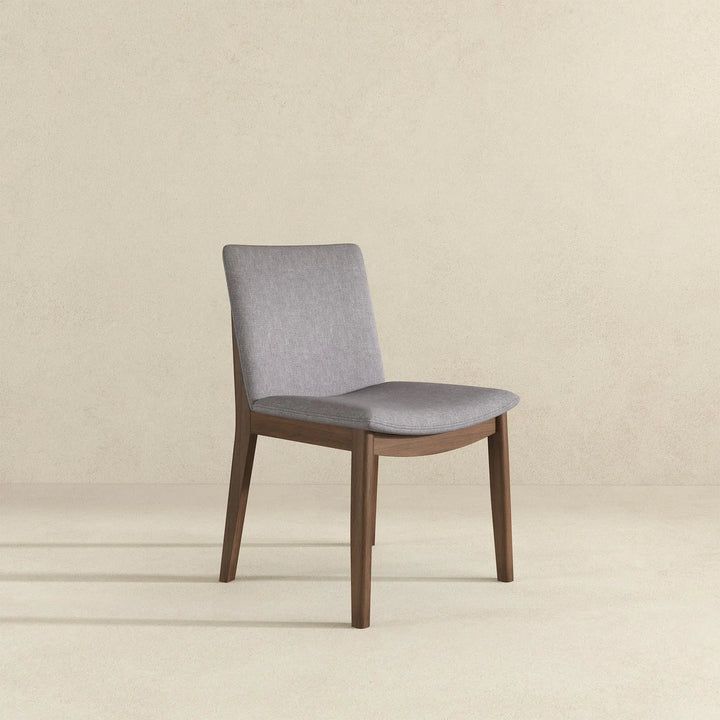 Laura Light Grey Linen Solid Wood Dining Chair
