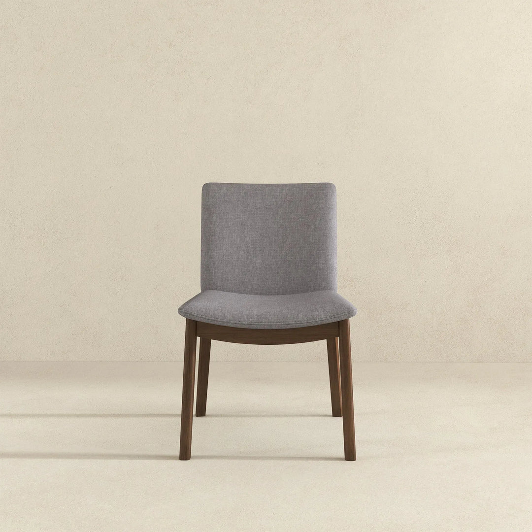 Laura Light Grey Linen Solid Wood Dining Chair