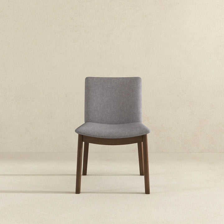 Laura Light Grey Linen Solid Wood Dining Chair