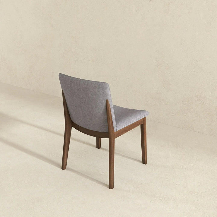 Laura Light Grey Linen Solid Wood Dining Chair
