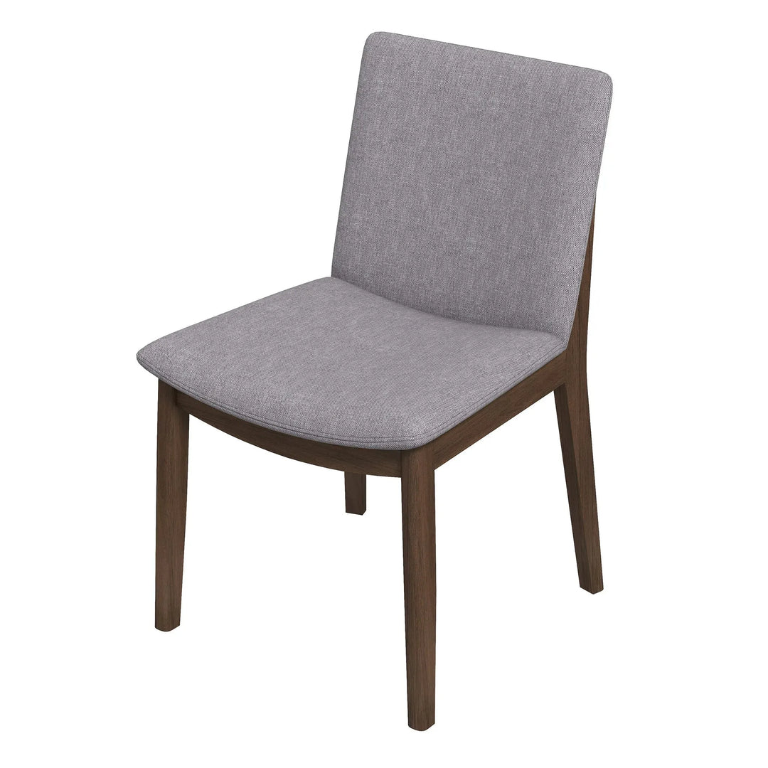 Laura Light Grey Linen Solid Wood Dining Chair