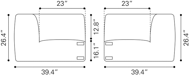 Luanda Corner Chair Gray