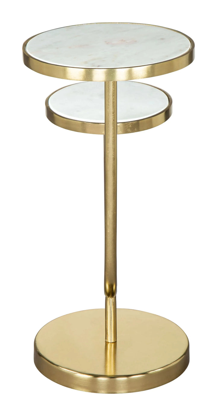 Marc Side Table White & Gold
