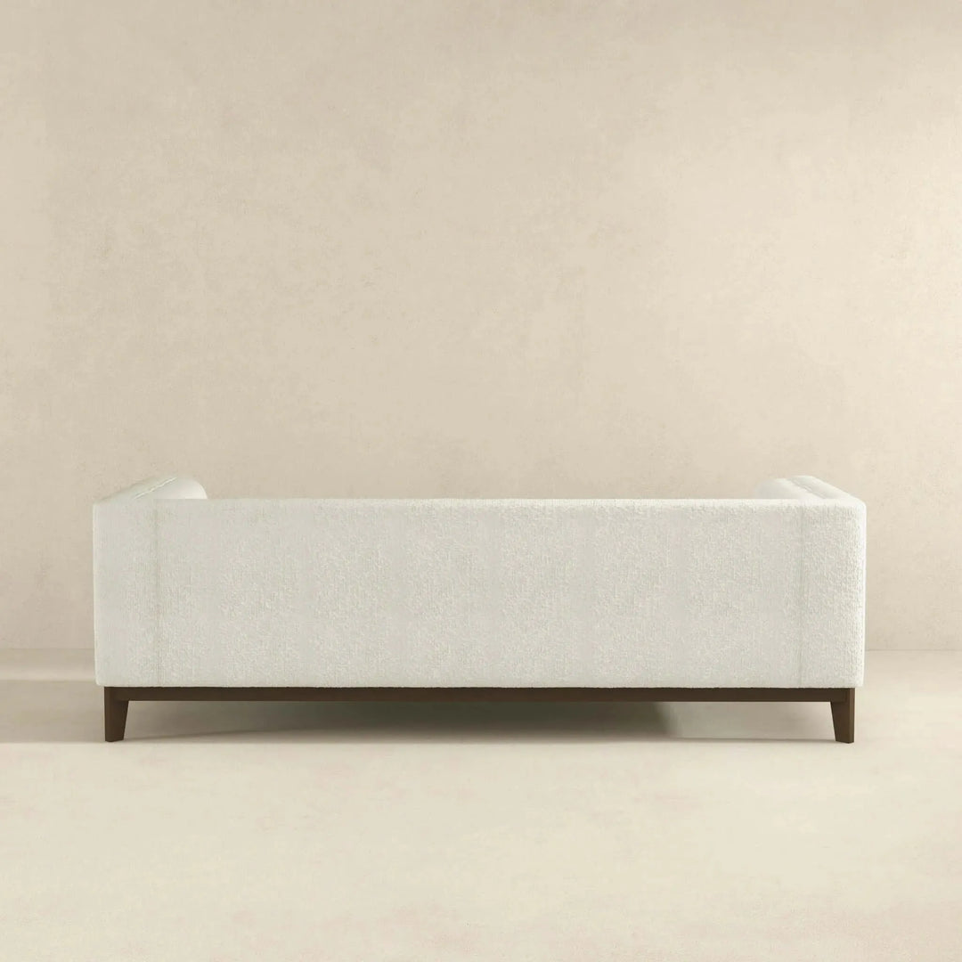 Melissa Mid-Century White Boucle Modern Sofa