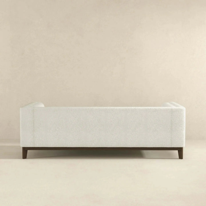 Melissa Mid-Century White Boucle Modern Sofa