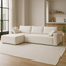 CreamMod 2-Piece Modular Sectional Sofa Set – Modern Minimalist L-Shape (Cream)