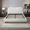 Norme Boucle Upholstered Low Profile Queen Size Platform Bed In Cream