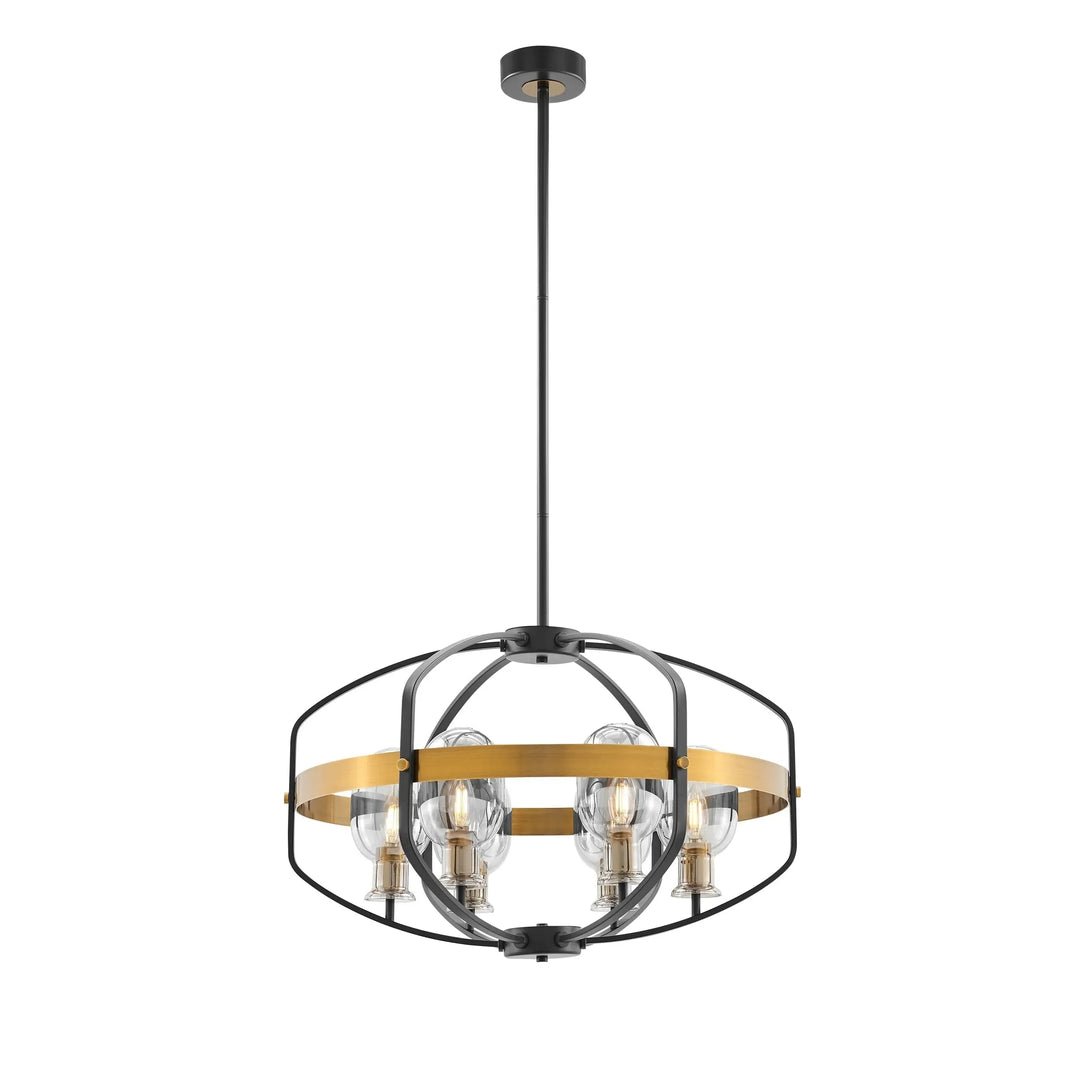 Opia Vintage Chandelier Gold & Black 8 Light