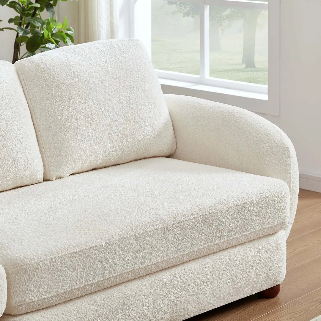 Paton Boucle Fabric Sofa Cream