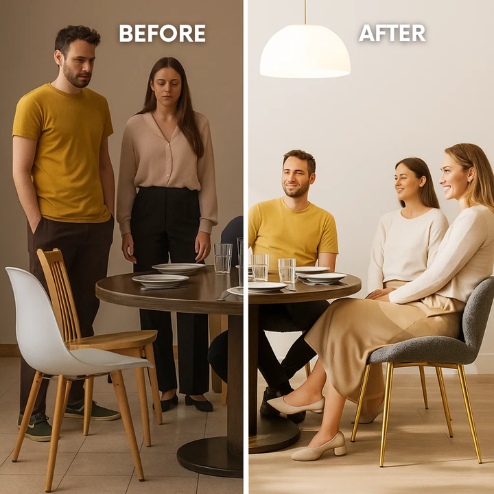 Minimalist Teddy Velvet Dining Chairs – Plush Comfort & Gold Legs | Designer Seating Set | Trufairs