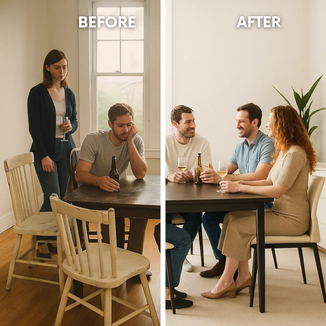 Minimalist Black PU Leather Dining Chairs – Comfort & Modern Style | Metal Leg Dining Set | Trufairs