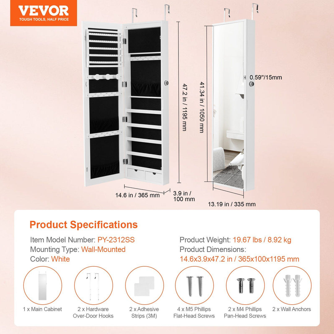 Professional Mirror Jewelry Armoire