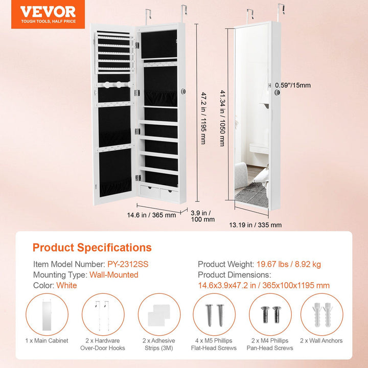 Professional Mirror Jewelry Armoire